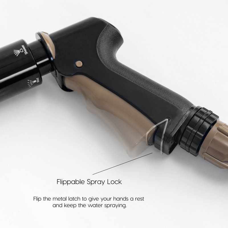 Black and Brown Portable Retractable Hose Reel with Nozzle