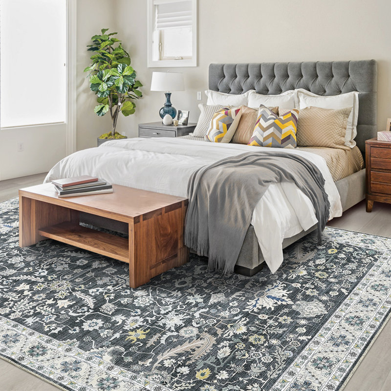 Clevester Washable Oriental Indoor Rug, Rectangle 8' x 10'