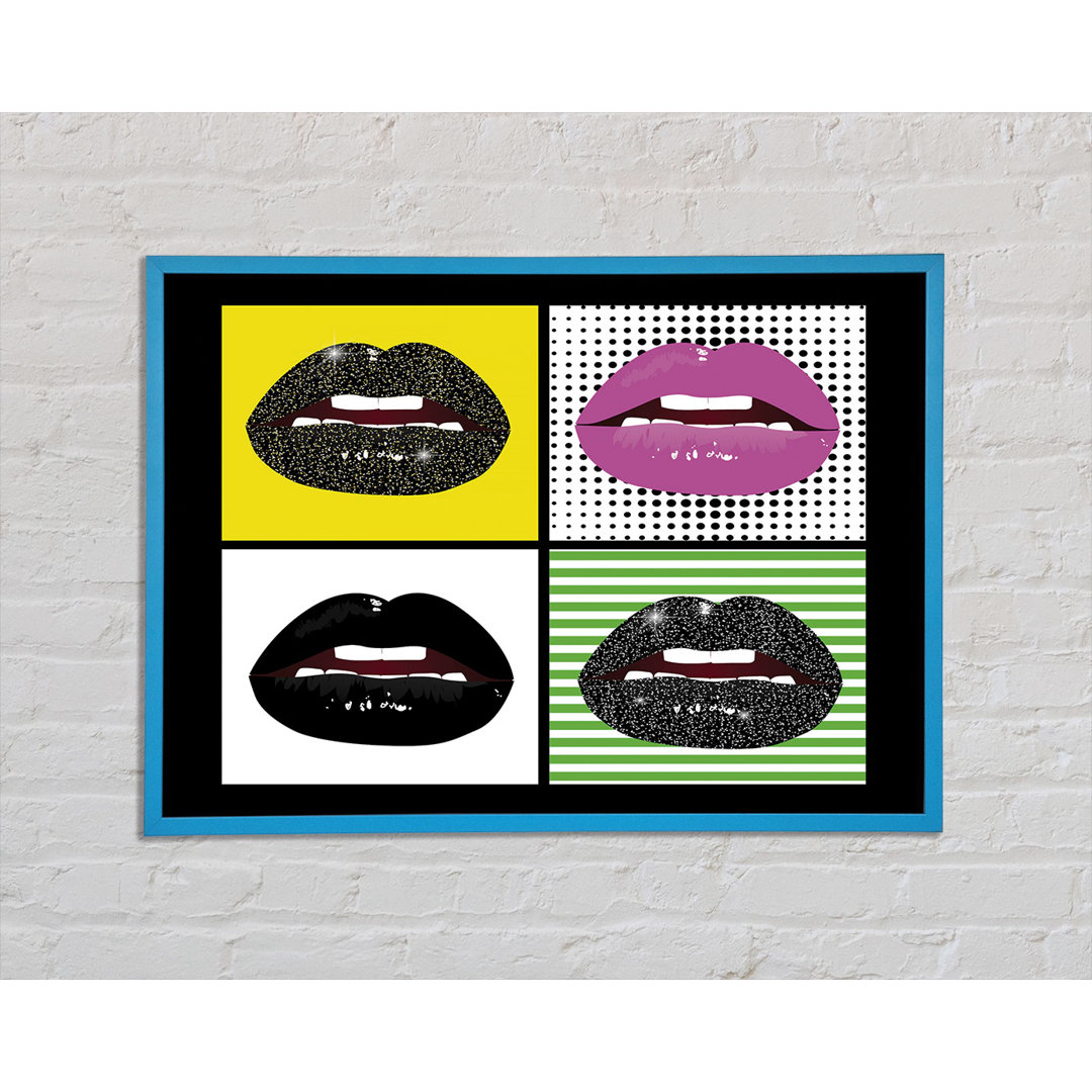 Sparkle Lips Gerahmter Druck