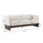 Canapé moderne à 3 places en tissu Boucle avec base en bois massif, canapé à accoudoirs carrés