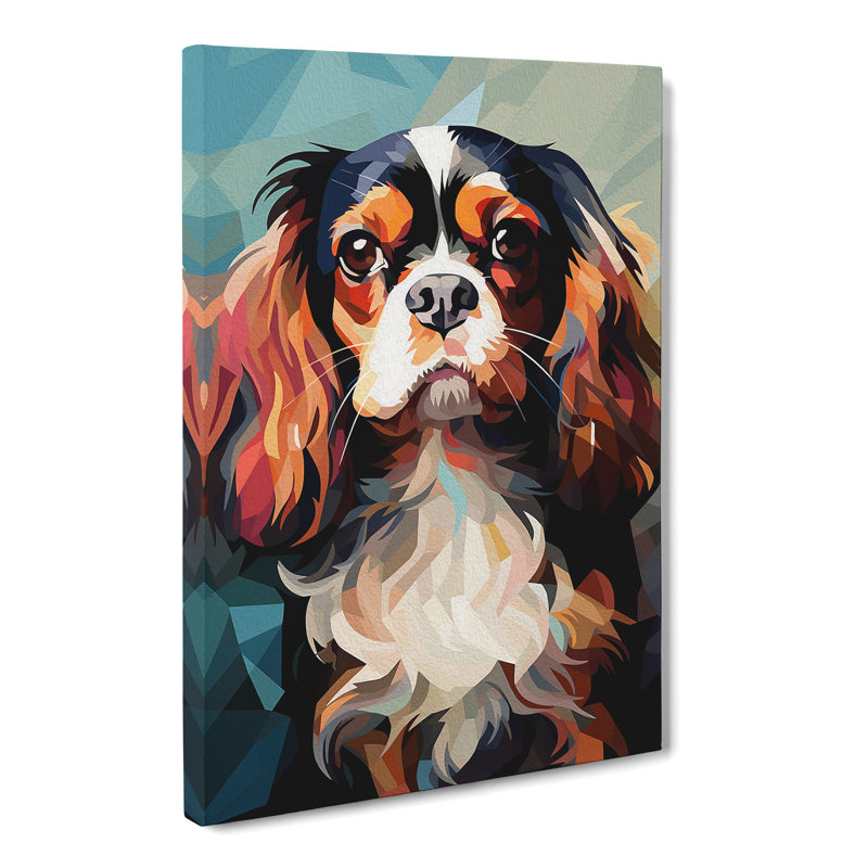 Cavalier King Charles Spaniel Cubism No.2 - No Frame Print, 50cm H x 35cm W x 3cm D