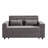  61.4" Convertible Tufted Loveseat Sofa Bed with USB Ports & Cup Holders-1221835454
