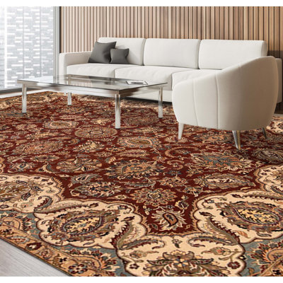 Tapis rectangulaire en laine noué à la main