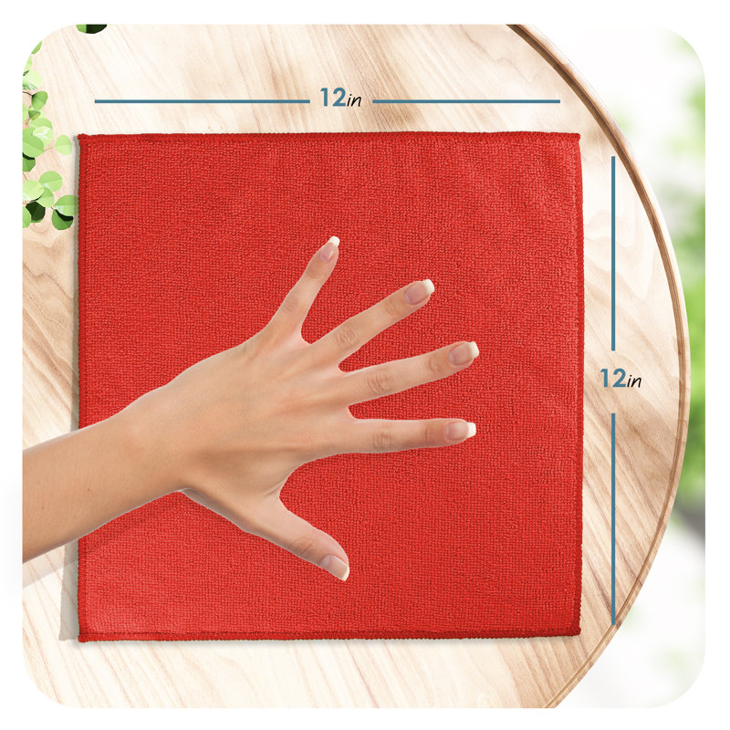 Microfiber Cleaning Cloths, Red