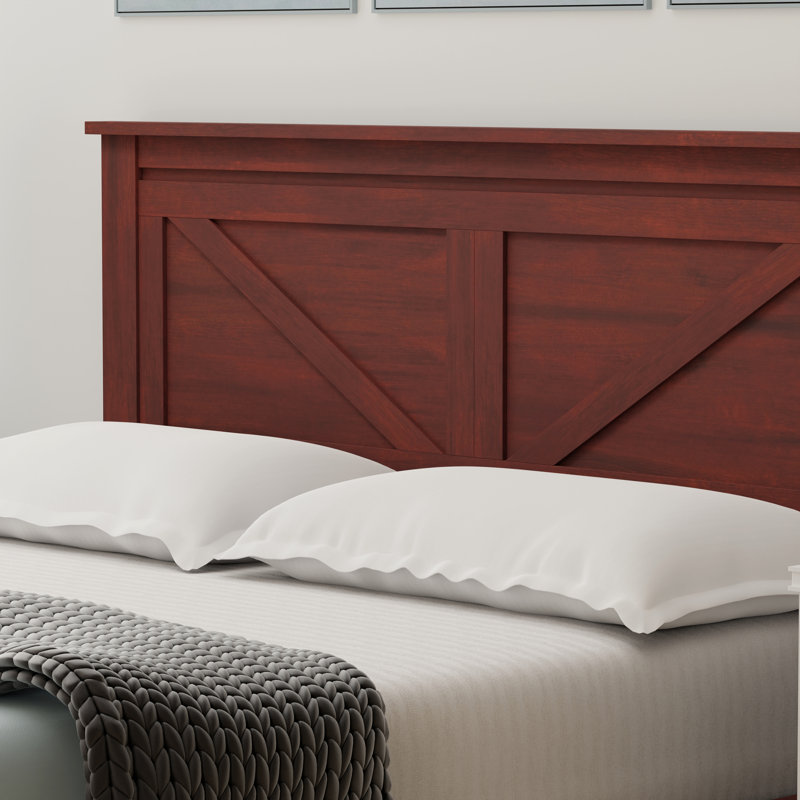 Lit plateforme en bois massif Marksbury - cerisier classique Marksbury, Merisier, Simple