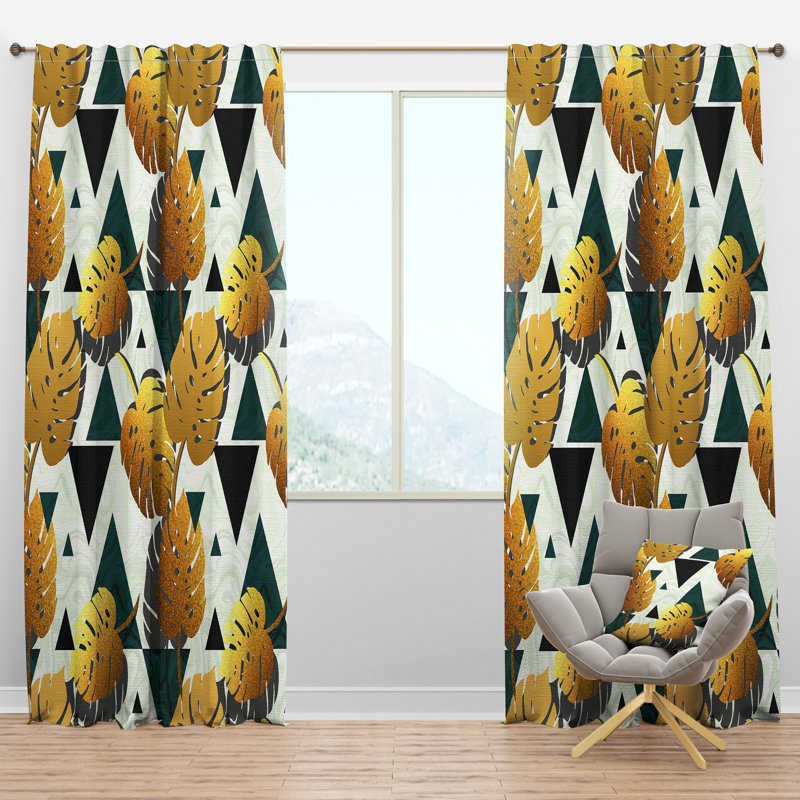 Panneau de rideau simple semi-diaphane avec passe-tringle Foliage V, l 52 po x L 120 po