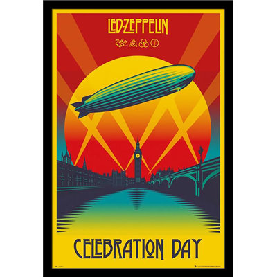 « Del Zeppelin célébration Day », impression d’art graphique sur papier encadrée