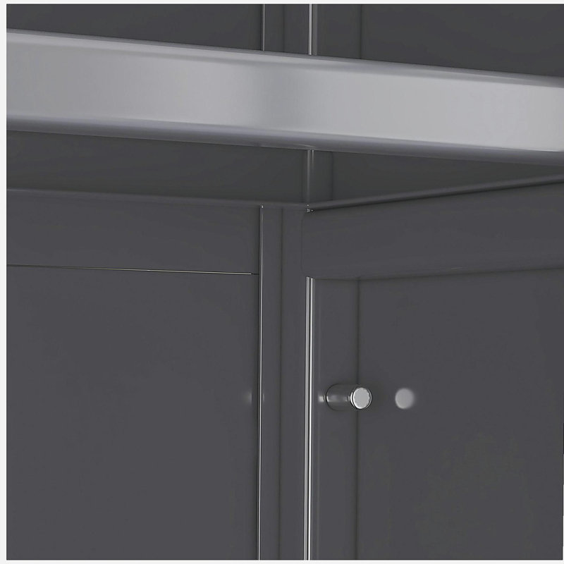 Open door kitchen shelf, multi-layer home microwave oven storage cabinet, bowl edge cabinet, storage cabinet, grey, Grey