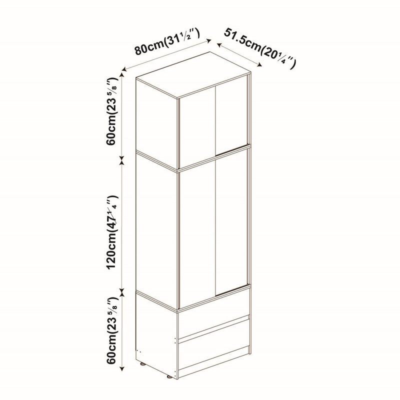 Engineered Wood Wardrobe, Black/Grey