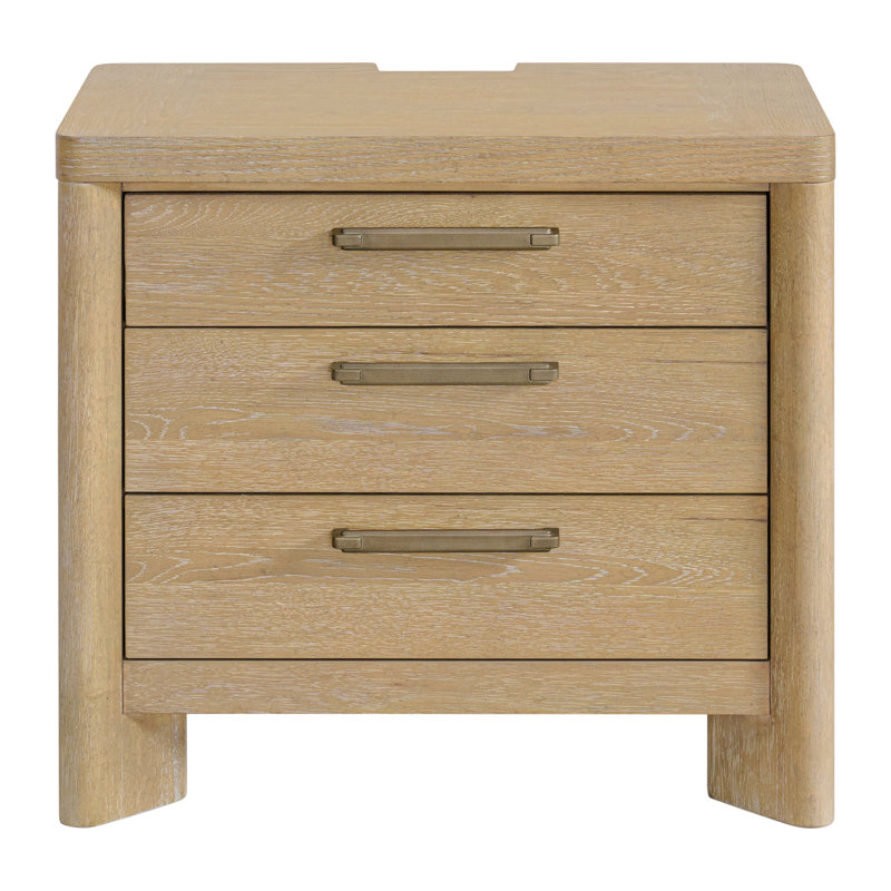 Tan 3-Drawer Nightstand