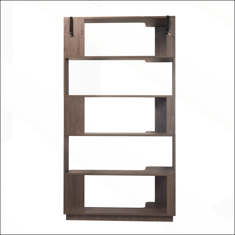 90cm Extended 5-Tier Freestanding L-Shaped Corner Bookshelf with Anti-Drop and Tipping Safety for Home and Office