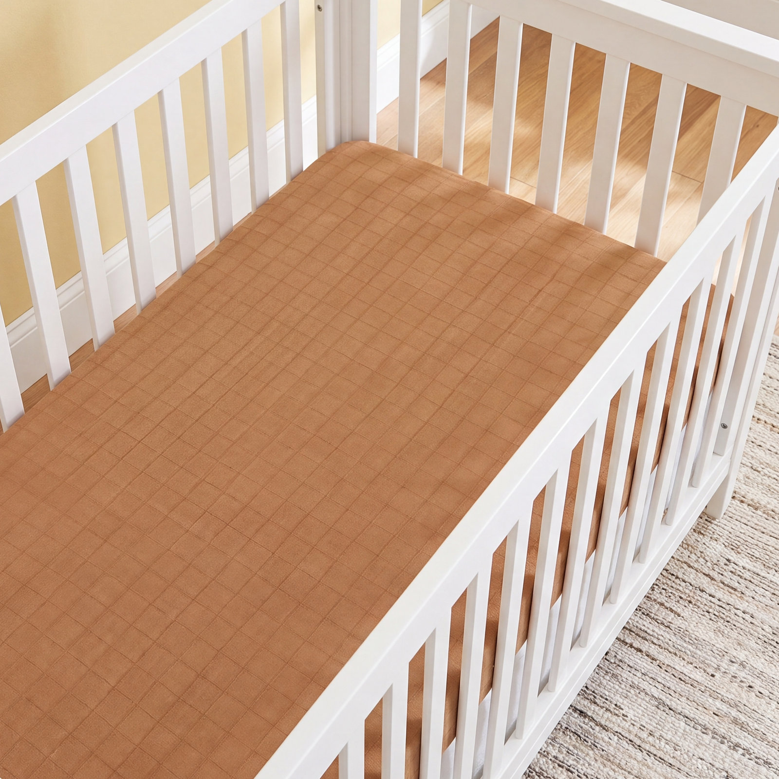 Burnt Sienna Muslin Mini Crib Sheet