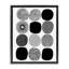 Art mural noir et blanc à motif de cercles flottants par Lisa Nohren-371168424-371168426