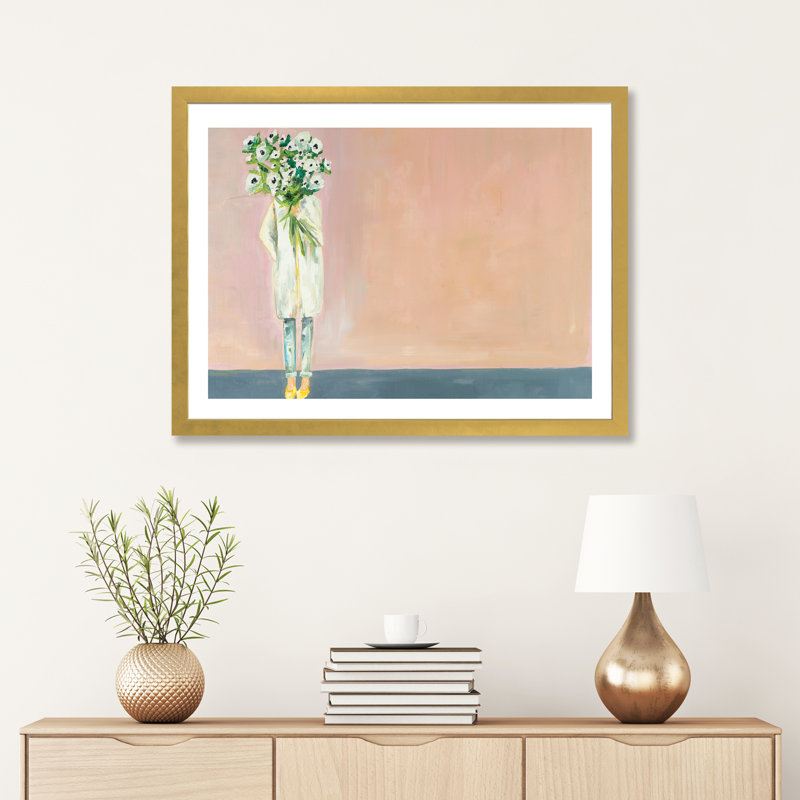 «Anemone» par Meredith Steele - reproduction d'art, Toile encadrée d'or, H 18 po x l 26 po x P 1,5 po