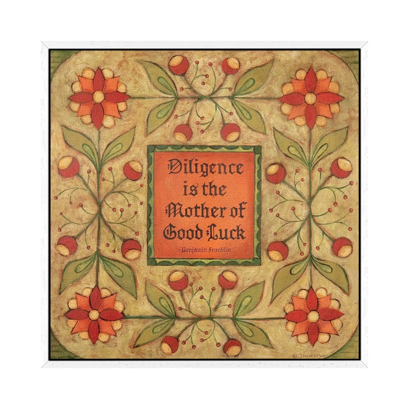 Diligence 1 Piece Painting on Canvas, 45.72cm H x 45.72cm W x 3.81cm D, White Floater Framed