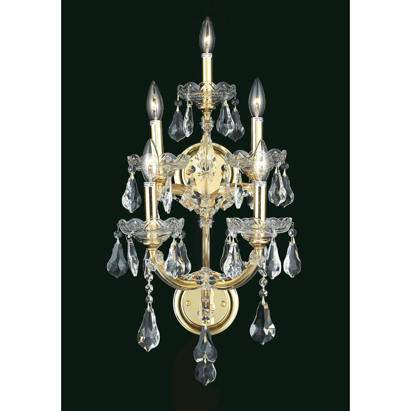 Stockard Wall Sconces, Royal Cut, Gold, Crystal Clear