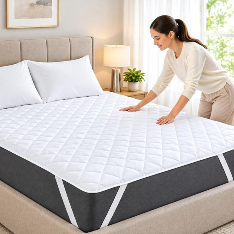 Protège-matelas imperméable avec sangle élastique, Lit double