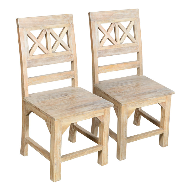 Chaise d'appoint en bois massif Brithney