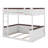 Queen Size Wooden Bunk Bed With Built-In Shelves, LED Light And USB Charging Station-535164803