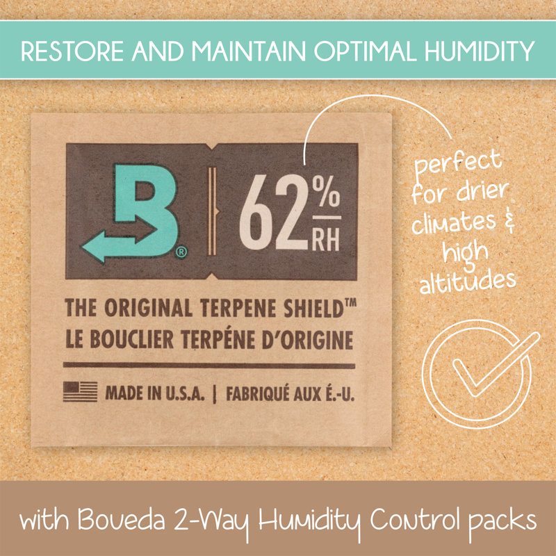Contenant en verre résistant aux odeurs avec couvercle en métal hermétique - Comprend un paquet d'humidité bidirectionnel à 62% qui garde le contenu frais pendant de nombreux mois - Pot Mason Stash grande capacité - 1 gallon