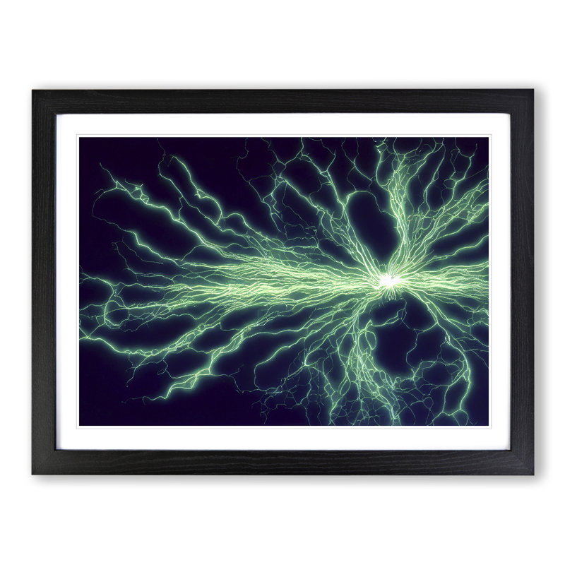 XH1022-3009X Electricity Art Vol.3 - Single Picture Frame Print, 46cm H x 64cm W x 2cm D, Black 
