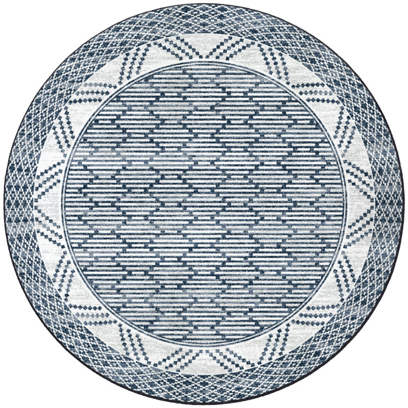 Menahga Abstract Indoor Rug, Round 8'