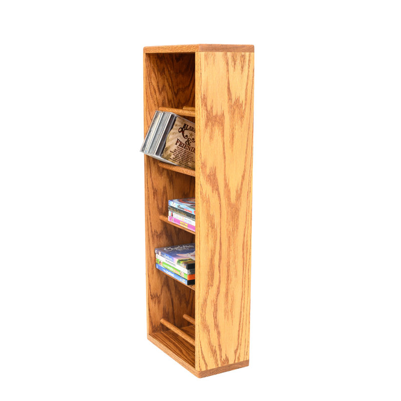 Dowel-Style Wooden CD Rack - 06W Series, Dark, 33.5" H x 12.25" W x 6.5" D