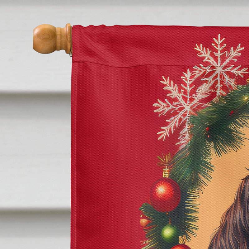 Drapeau de maison de Noël en polyester double face H 40 po x l 28 po