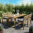 Multi-Person Outdoor Acacia Wood Dining Table And Chair Set, Thick Cushions, Ideal For Balcony, Courtyard, And Garden Gatherings-1543230194