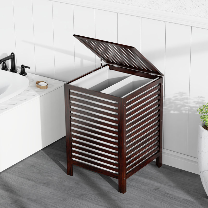 Bamboo Laundry Hamper, Teak