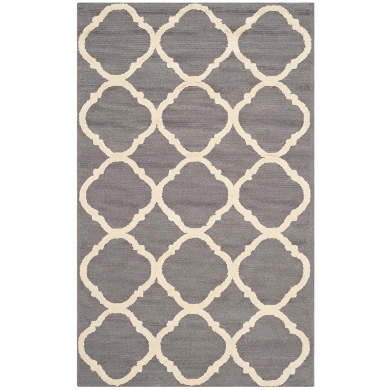 Tapis géométrique en coton crocheté à la main Fullerton, Rectangle 3 pi 9 po x 5 pi 9 po