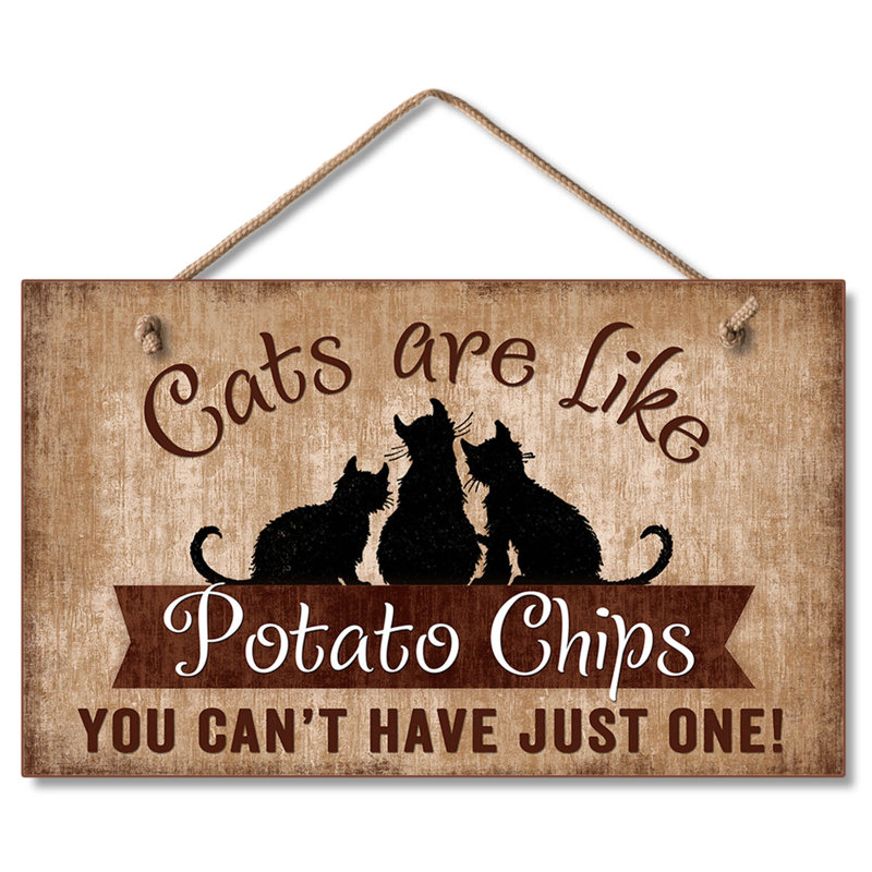 Décoration murale en bois décoratif chats is like chips