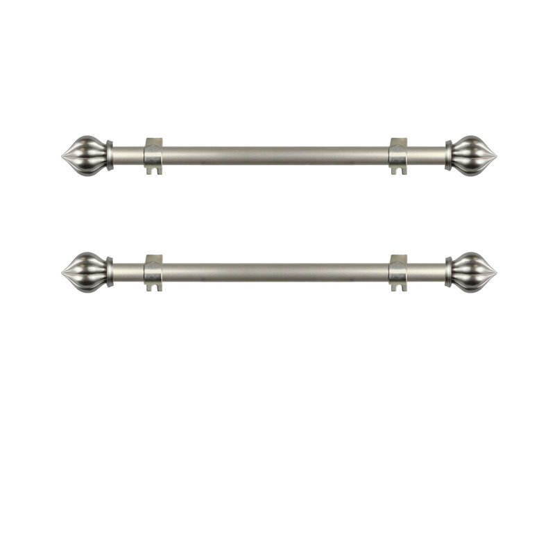 Tringle à rideaux simple réglable de 12 à 20 po Andujar-Ruiz, Nickel satiné
