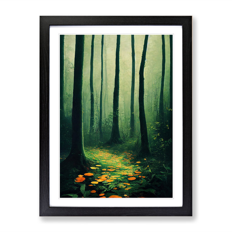 XV1022-3413X Path In The Forest - Print, 36cm H x 27cm W, Black Framed