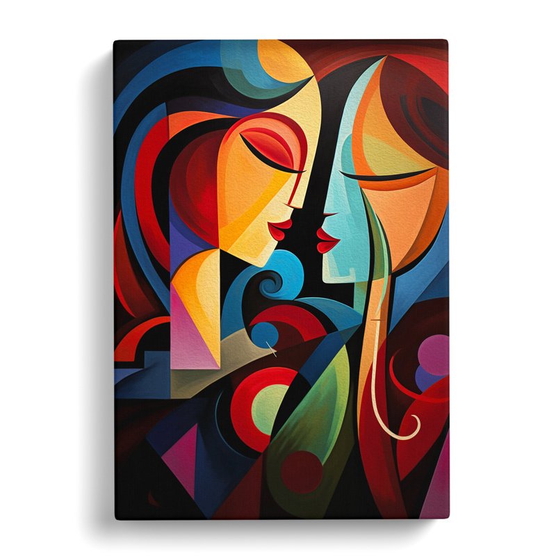 Two Women In Love Orphism No.2 - Wrapped Canvas, 60cm H x 40cm W x 3cm D