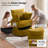 Corduroy Upholstered Swivel Barrel Accent Chair with Hidden Storage Ottoman, Round Lounge Chair for Living Room-962505711