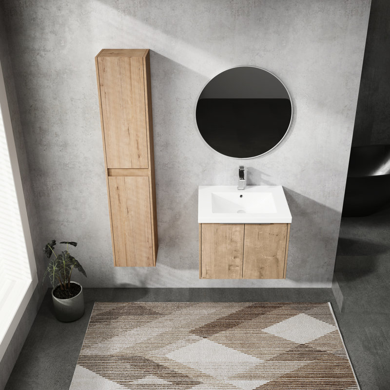 Meuble-lavabo de salle de bain avec lavabo et armoire latérale - Modern Regalness 24 "and Enigma