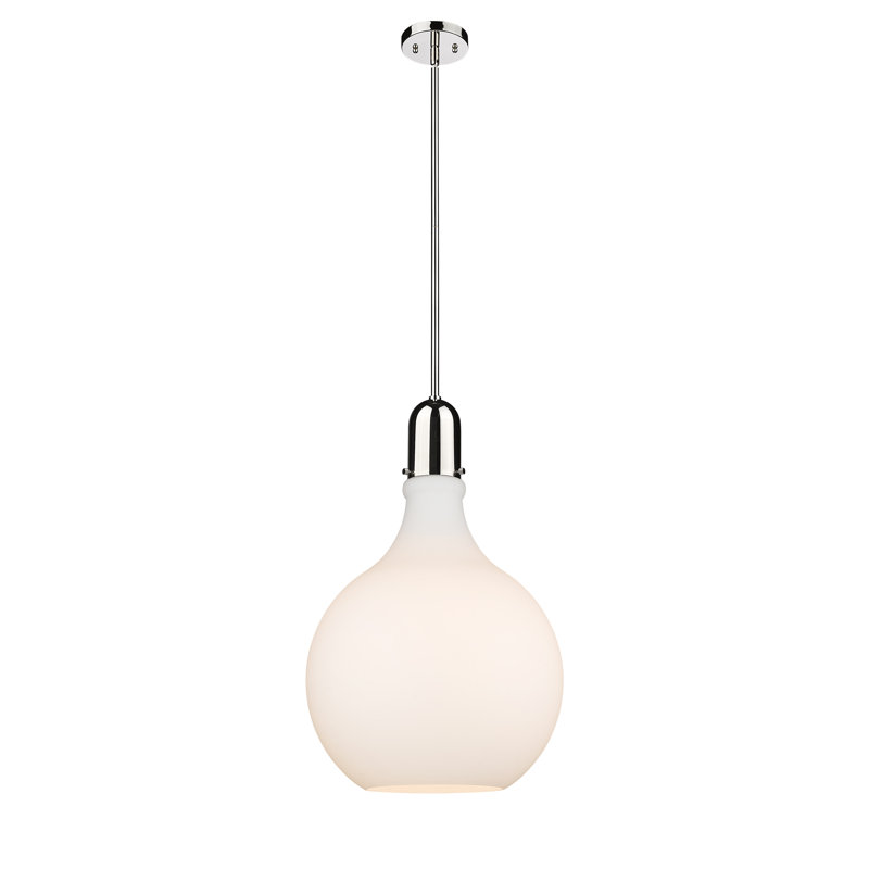 Luminaire suspendu en forme de globe à 1 lumière, Blanc mat, DEL