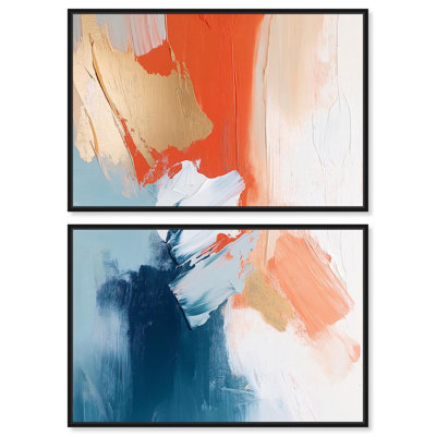 «Orange Infusion II», ensemble de 2 toiles par Art Remedy