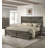 Rustic Gray 3Pc Set Queen Size Bed 2X Nightstands Unique Design Headboard Bedroom Furniture Metal Accents