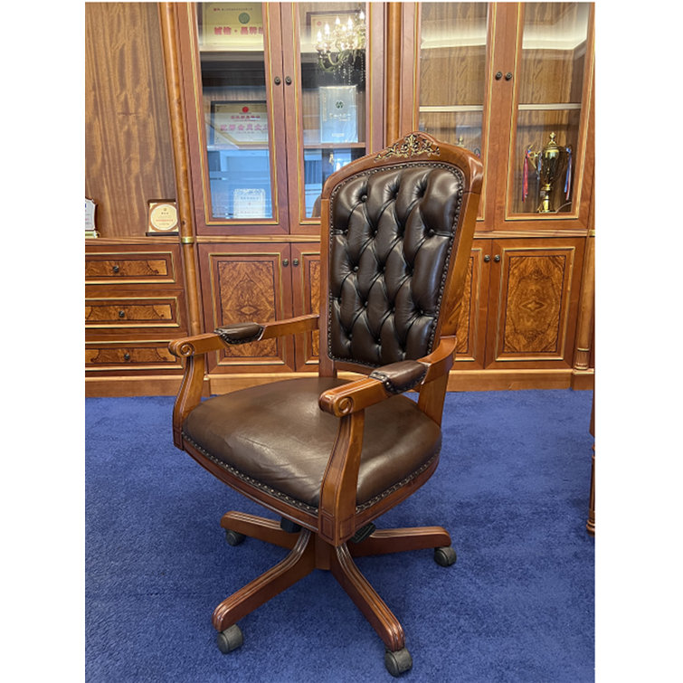 Austani Leather Executive Chair - Cedar Brown