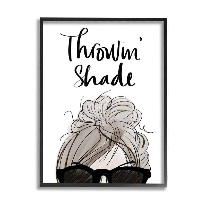 «Throwing Shade Expression» par Anna Quach - Impression sur toile, H 14 po x l 11 po, Giclée encadrée noir minuit