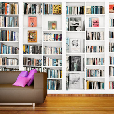 Library Large Photo Books 280cm 1 Piece Wall Mural