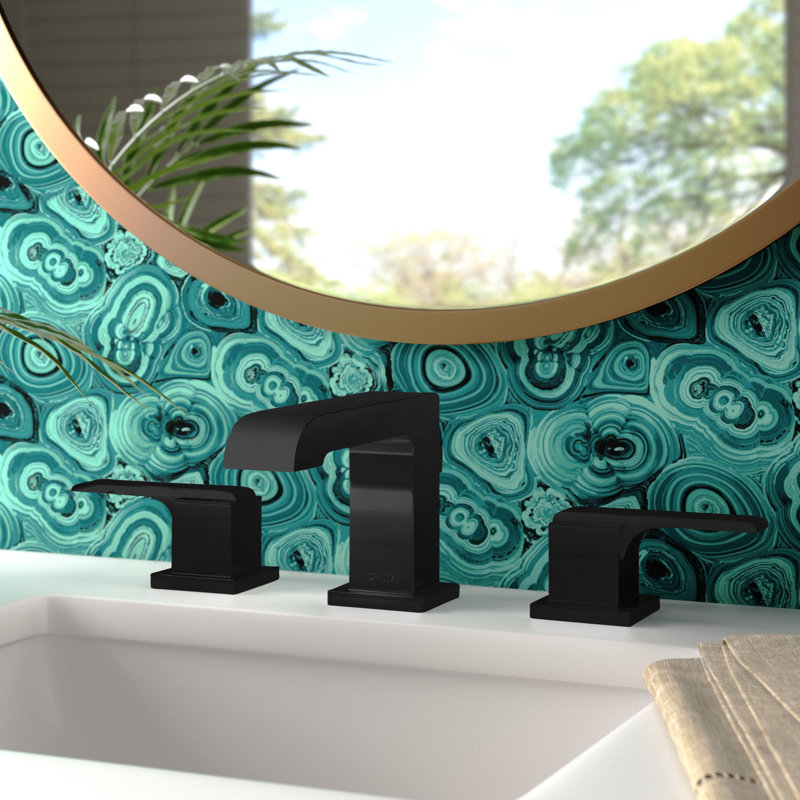 Ara Widespread Bathroom Faucet 3 Hole, 2-handle Bathroom Sink Faucet with Drain Assembly, Matte Black
