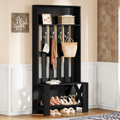 Arbre d'entrée 70,9 "avec banc et rangement pour chaussures