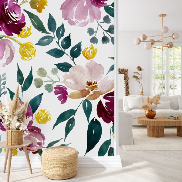 Red Barrel Studio® Peel & Stick Floral Wall Mural | Wayfair