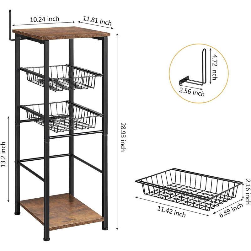 Freestanding Bathroom Shelves, Brown