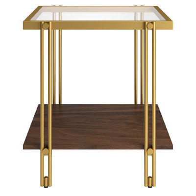 Inez Glass Top End Table