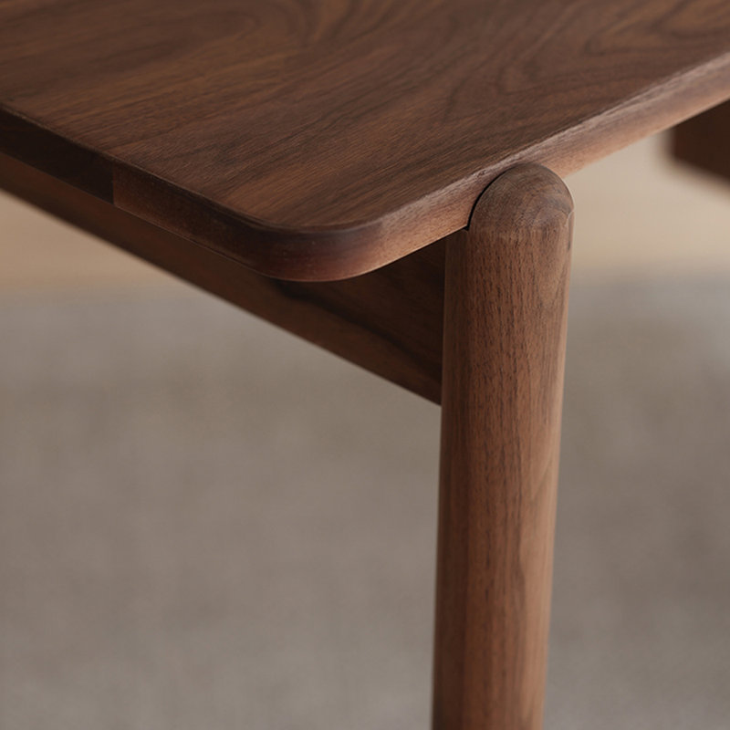 Retro High-quality Walnut Wooden Solid Desk, 29.92" H x 55.11" W x 23.62" D