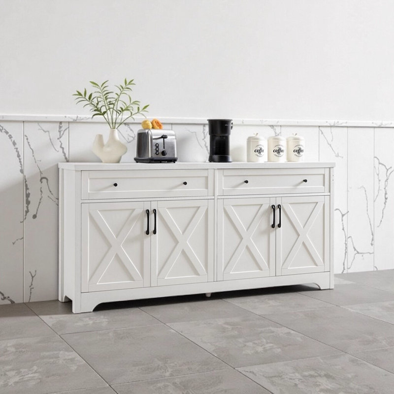 TV Cabinet Combination Multifunctional TV Wall For Living Room,Sideboard,Storage Cabinet, White